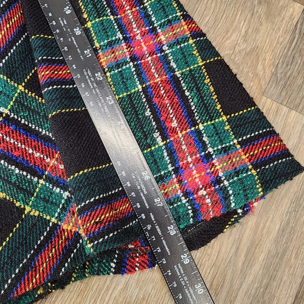 Cozi Kidz Plaid Dress Vintage Girls Size 2 Black‎ Velvet Trim Party Holiday